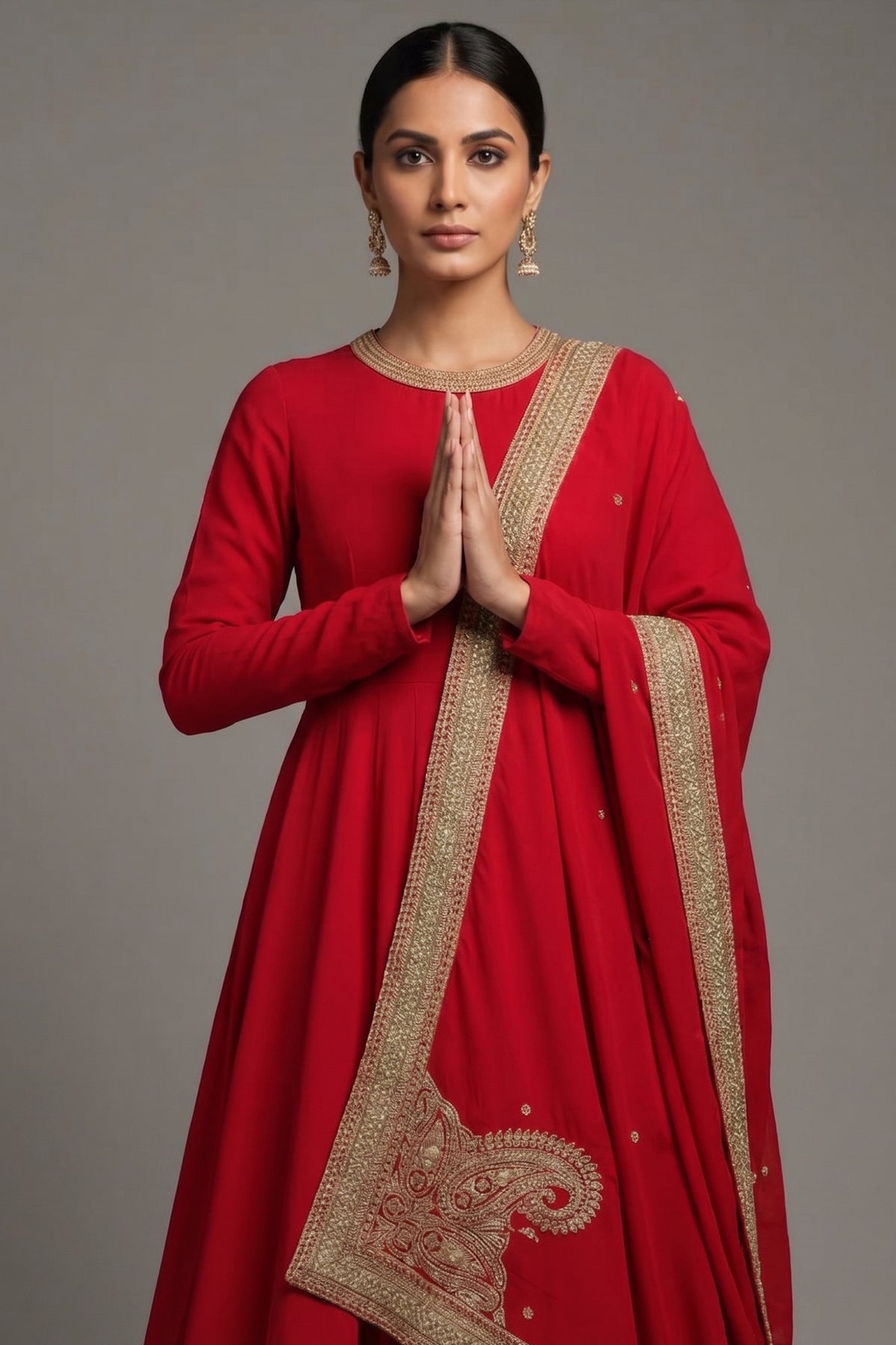 Maroon Matka Silk Anarkali Suit with Sequin Embroidery Work - maroon silk saree embroidery