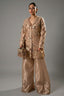 Metallic Blush Pink Organza Designer Co-Ord Set - Front View