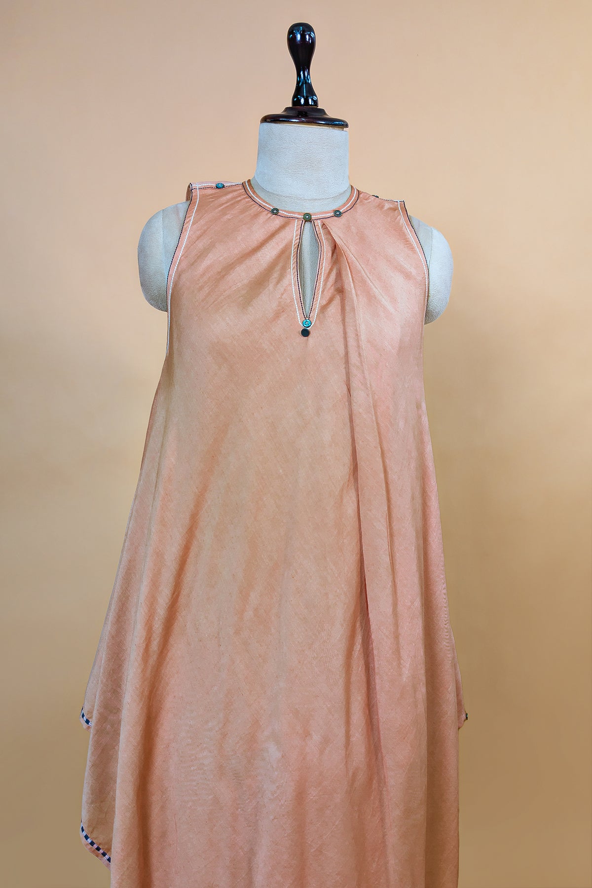 Rose Pink Cotton Silk Solid Co-Ord Set featuring straight-cut trousers