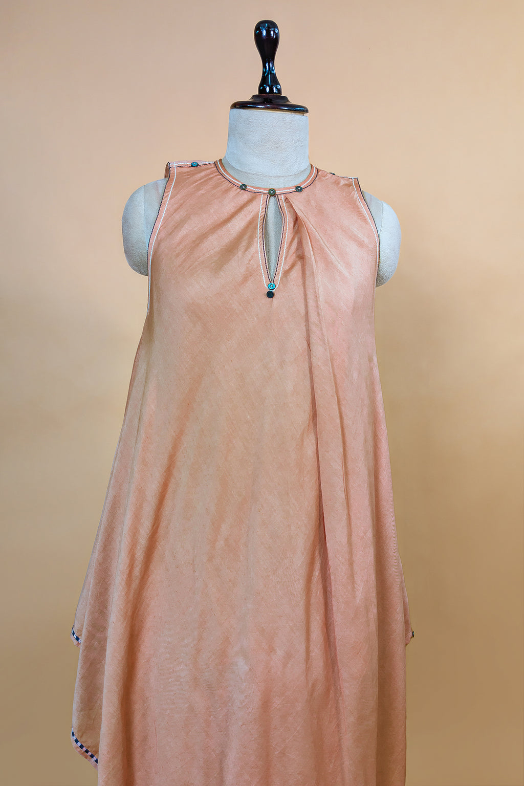 Rose Pink Cotton Silk Solid Co-Ord Set featuring straight-cut trousers