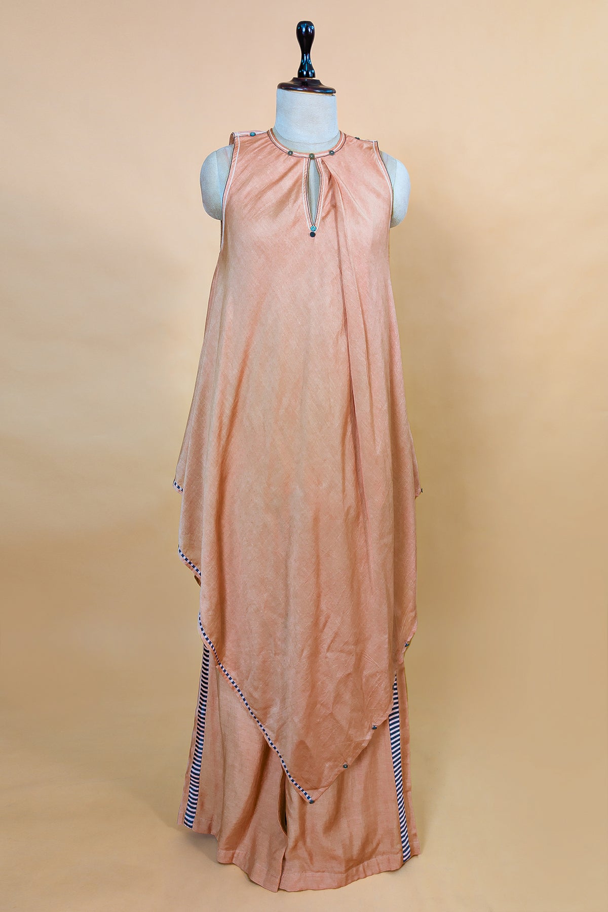 Rose Pink Cotton Silk Solid Co-Ord Set styled with minimal accessories