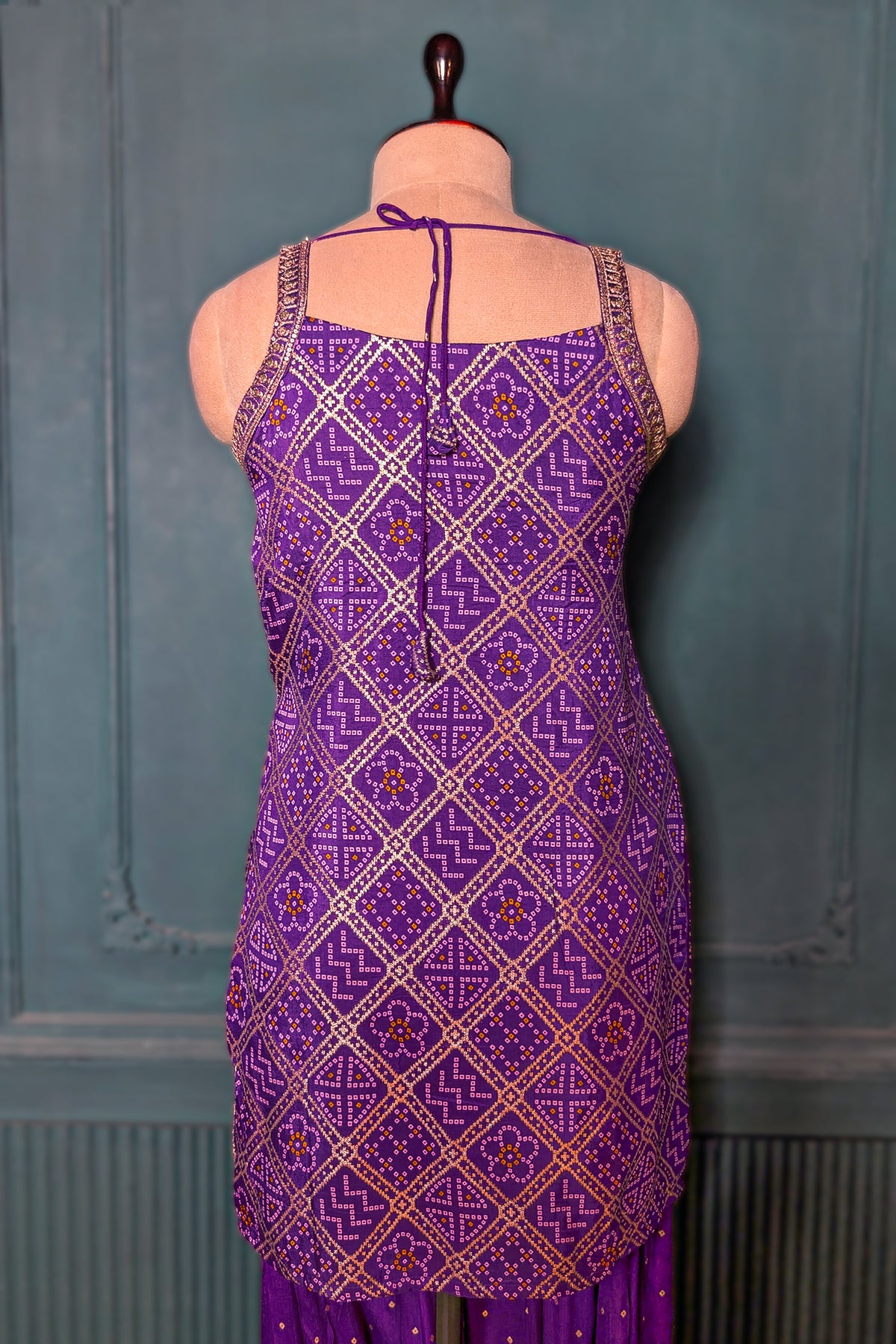 Purple Art Silk Printed Straight Cut Palazzo Suit - purple silk saree