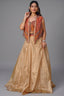 Orange Silk Printed Sequin Worked Lehenga Jacket Set