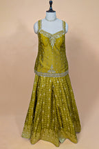 Oxblood Maroon Chinon Silk Draped Indo-Western Dress featuring Cutdana & Crystal Bodice