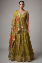 Oxblood Maroon Chinon Silk Draped Indo-Western Dress featuring Cutdana & Crystal Bodice