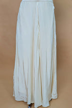 Pearl White Crepe Silk Cutdana Sequin Worked Crop Top Palazzo Set with Dupatta