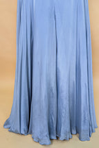 Light Blue Chinon Cutdana Beaded Palazzo Suit