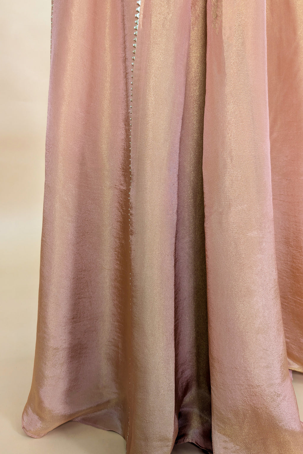Peach Tissue Silk Cutdana Sequin Worked Palazzo Suit