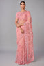 Peach All Over Sequinned Net Saree - peach net saree
