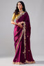 Wine Glass Tissue Organza Saree with Sequin Embroidery