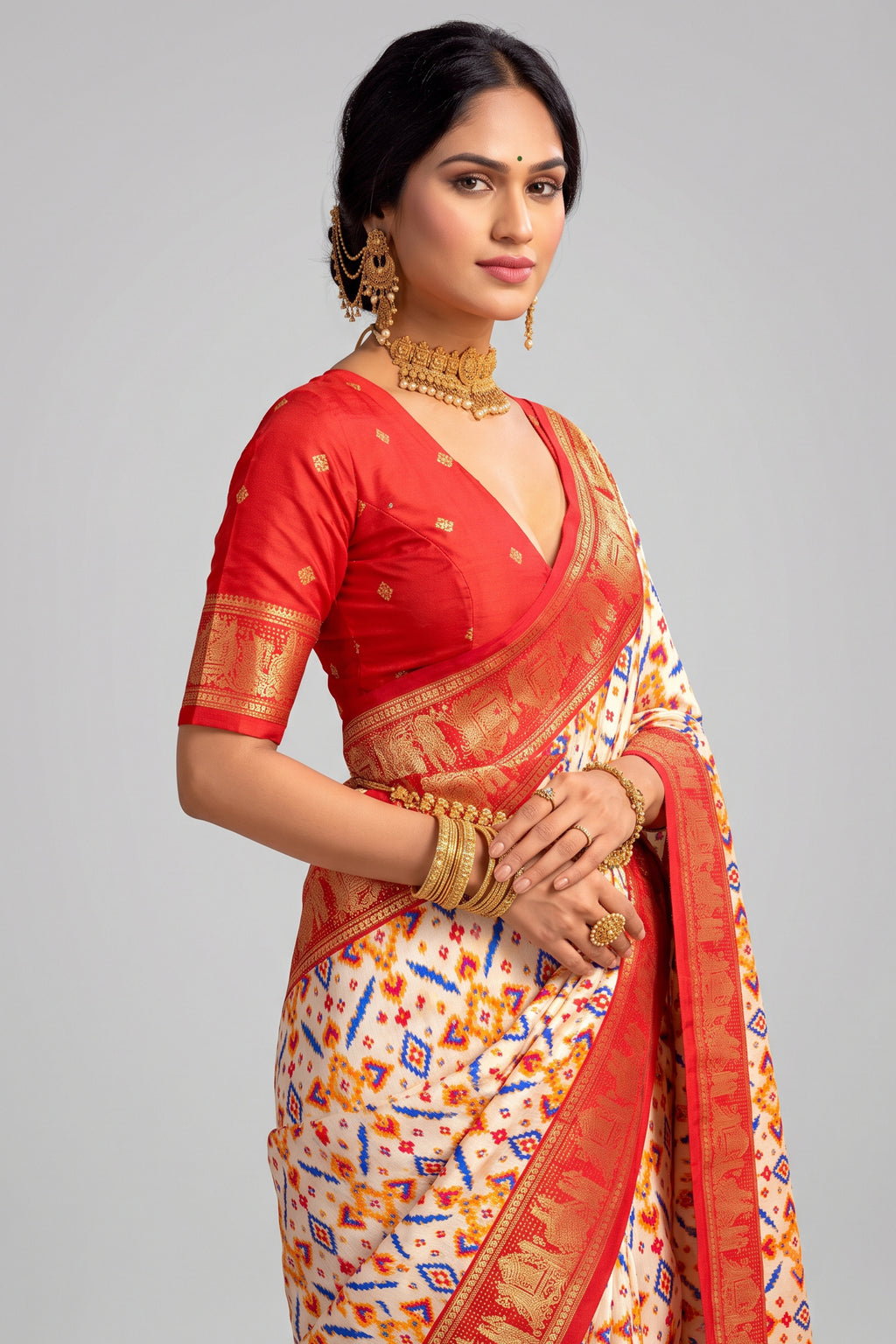 Art Silk Patola Printed Saree