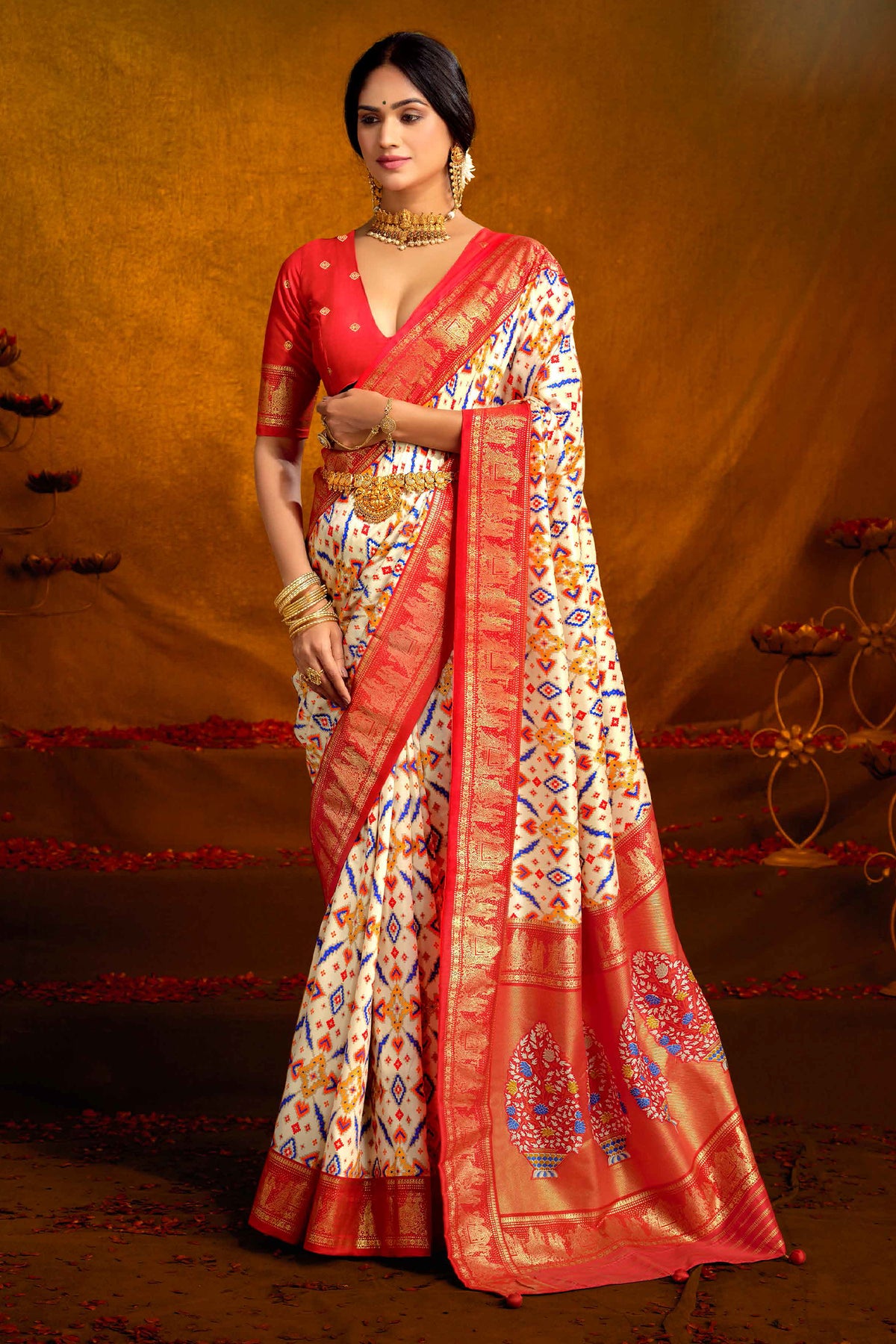 Art Silk Patola Printed Saree