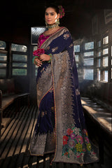 Viscose Silk Floral Woven Saree