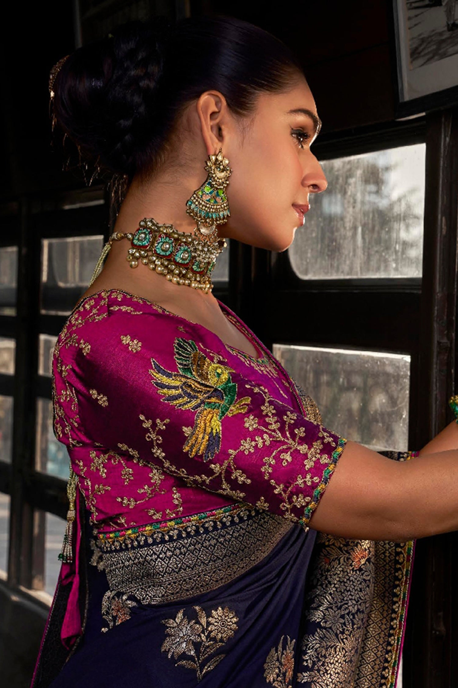 Viscose Silk Floral Woven Saree