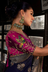 Viscose Silk Floral Woven Saree