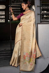 Viscose Silk Floral Woven Saree