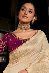 Viscose Silk Floral Woven Saree