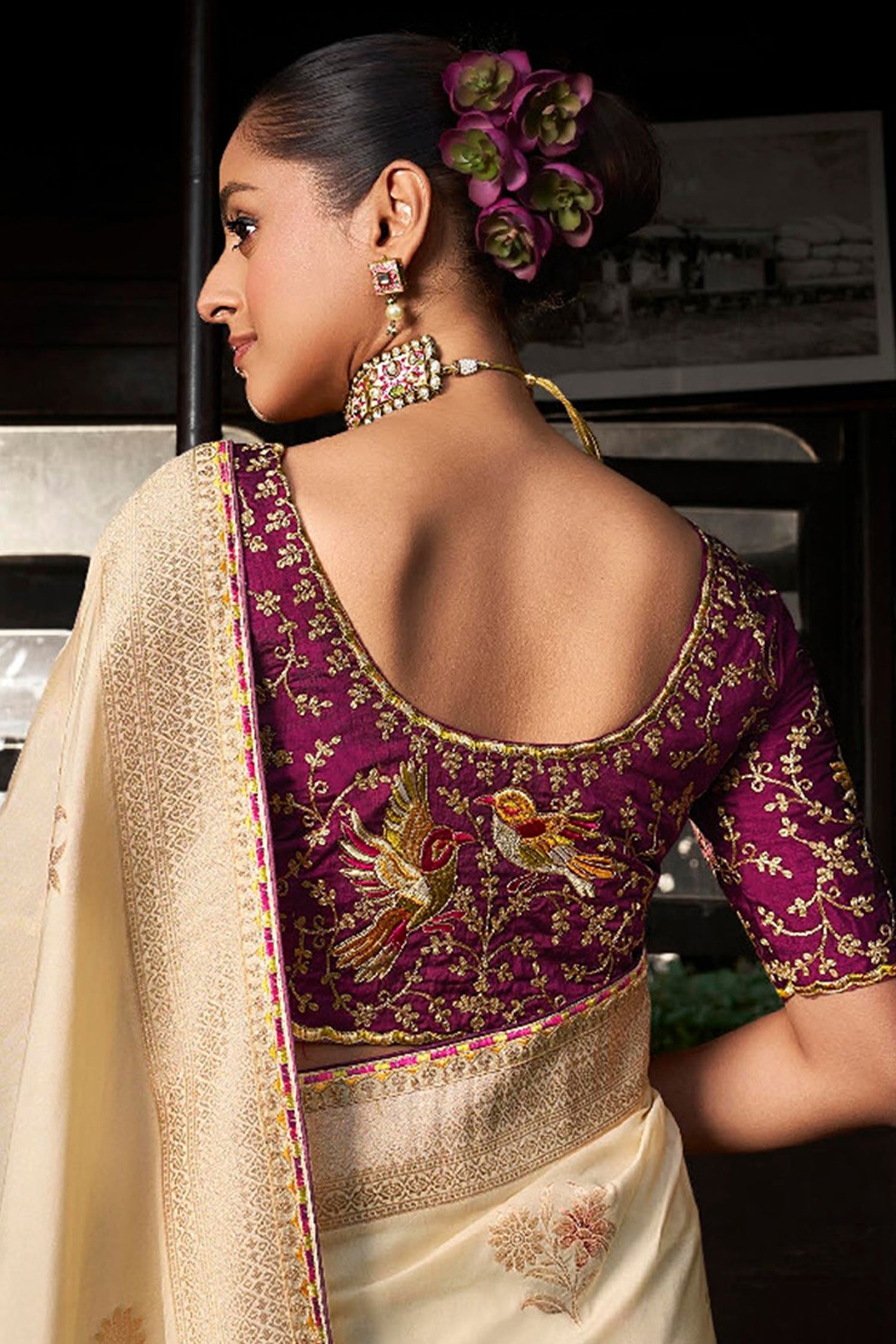 Viscose Silk Floral Woven Saree
