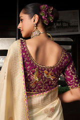 Viscose Silk Floral Woven Saree