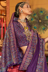 Art Silk Printed Saree with Paisley Motifs