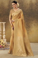 Golden Silk Woven Saree