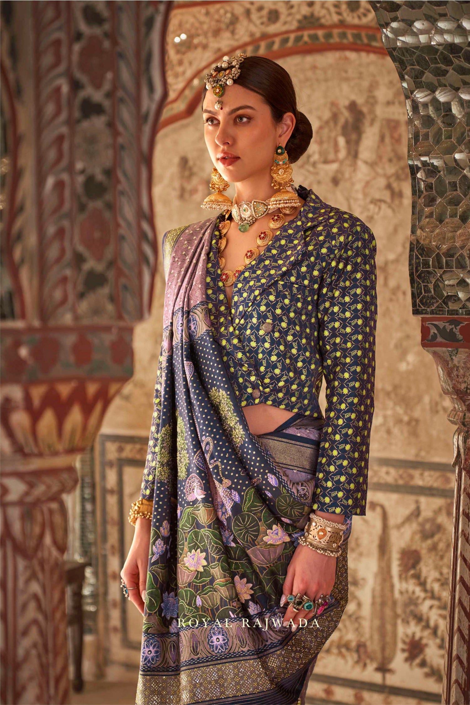 Mauve Art Silk Printed Saree