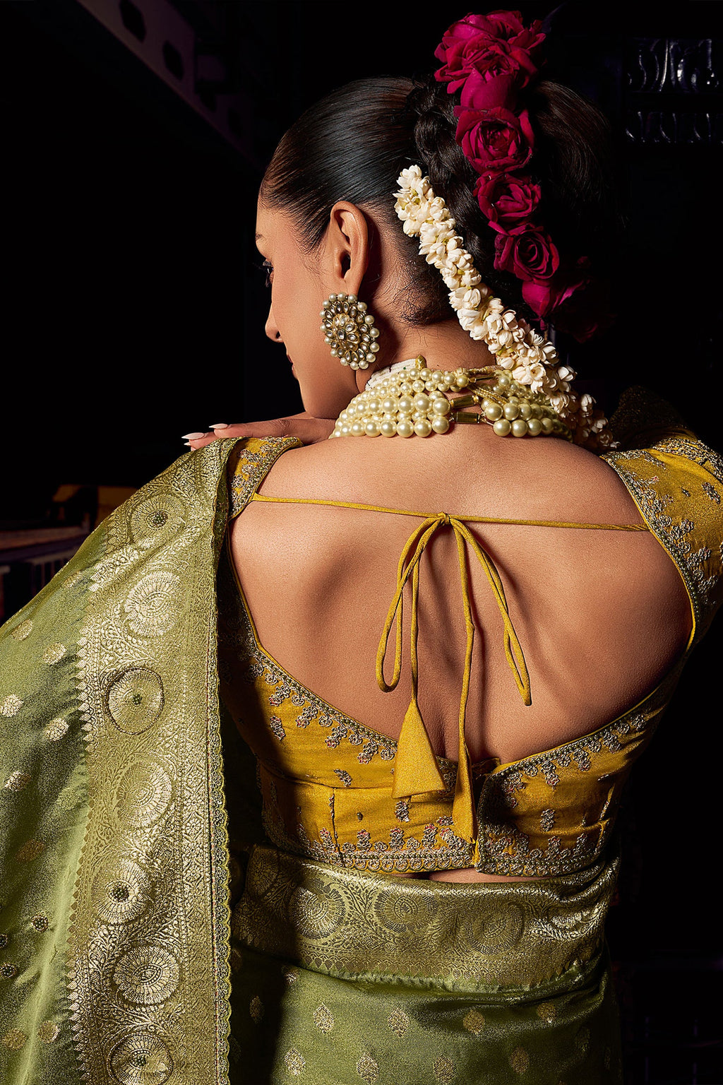 Green Viscose Tissue Saree with Weaving