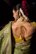 Green Viscose Tissue Saree with Weaving