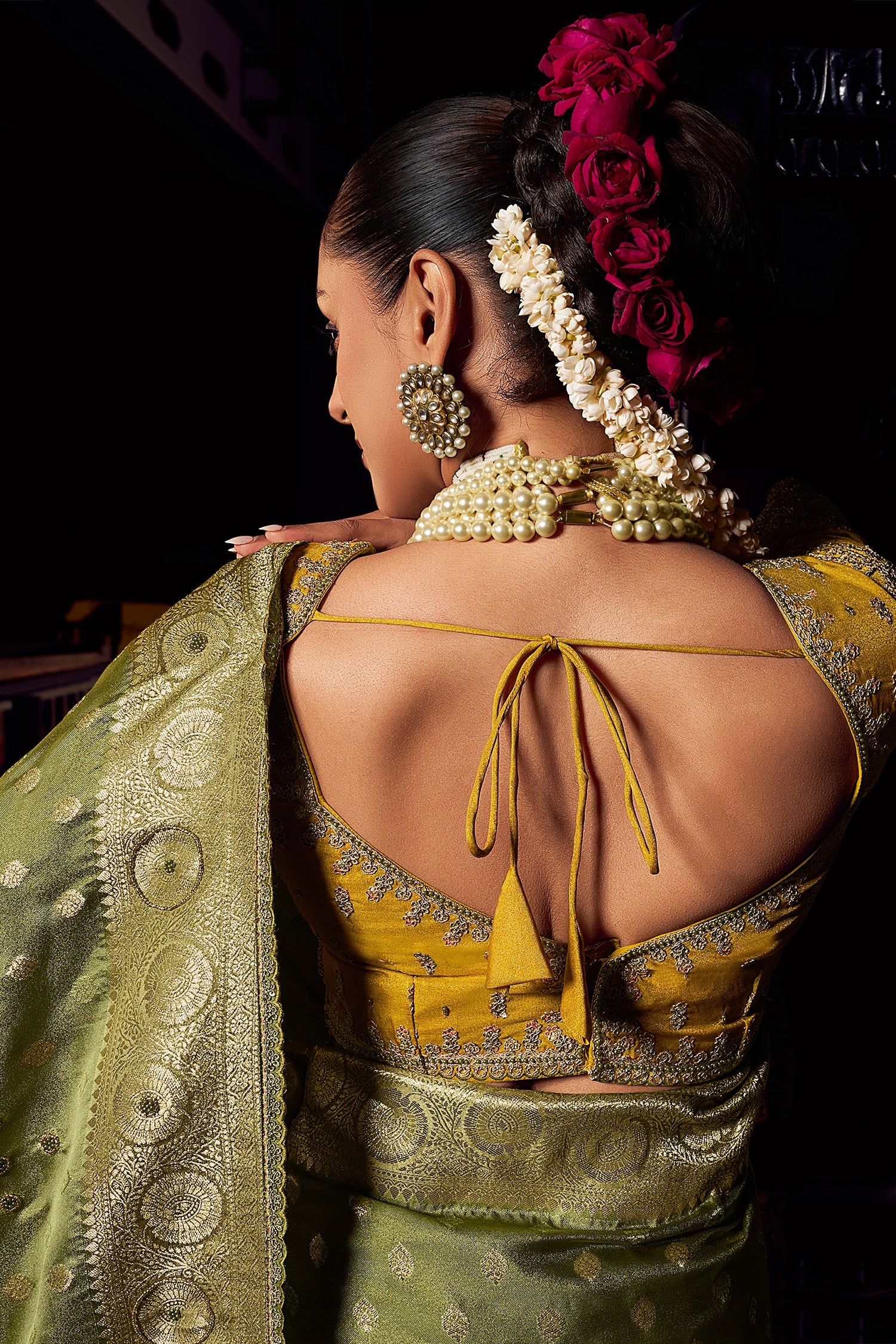 Green Viscose Tissue Saree with Weaving