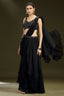 Black Georgette Shimmer Ready to Wear Saree - black georgette saree