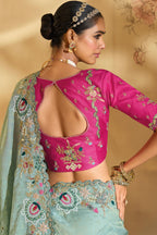 Light Green Silk Heavy Worked Saree - green silk saree