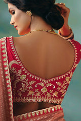 Red Silk Viscose All Over Woven Saree