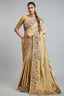 Golden Viscose Silk Embroidered Saree - red silk saree embroidered