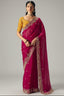 Rani Pink Organza Sequin Cutdana Worked Saree - pink organza saree