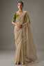 Beige Viscose Chiffon Saree With Elegant Embroidery - beige chiffon saree embroidery