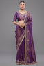 Violet Purple Tissue Dola Silk Saree