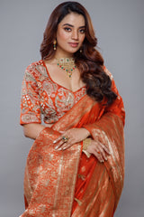 Saree with Readymade Palatinate Purple Blouse