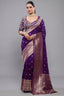 Deep Purple Gaji Silk Woven Saree