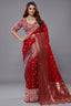Red Gaji Silk Woven Saree