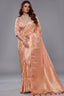 Light Peach Tissue Dola Silk Woven Saree