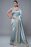 Aqua Blue Tissue Silk Saree