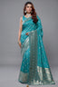 Sky Blue Dola Silk All Over Woven Saree - Front View
