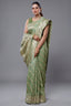 Light Pista Dola Silk Lehehriya Saree - Front View