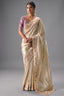 Ivory White Organza Saree Featuring Handcrafted Border
