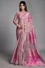 Mauve Pink Pure Crepe Saree Adorned With Large Floral Pallu Highlights