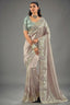 Silvery Lavender Silk Saree with Mirror Border