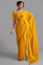 Yellow Chiffon Saree with Embroidered Lace
