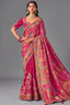 Majestic Rani Pink Dola Silk Saree Handcrafted with Heavy Traditional Embroidery