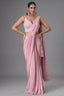 Pink Crepe Satin Silk Pre Draped Saree with Beaded Corset
