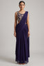 Midnight Blue Georgette Draped Saree with Zari Embroidered Blouse